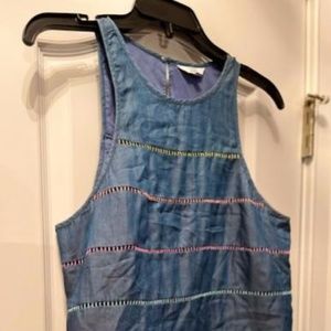 crown & ivy Brands Size- M Color- Blue w/ Multi Color Stitched Bands